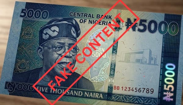 JUST IN: Viral N5,000 note featuring President Tinubu’s image fake — CBN