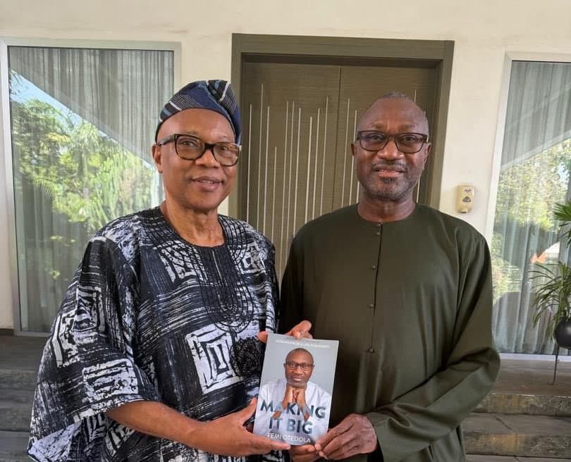 Otedola visits Fola Adeola, lauds GTBank founder’s leadership