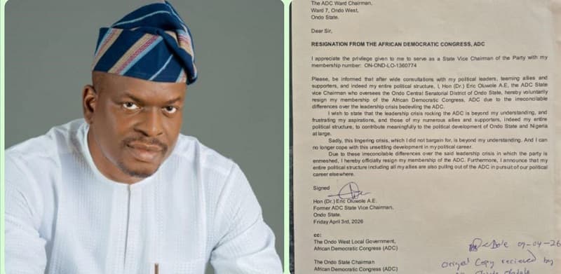 Ondo ADC vice chairman resigns over lingering leadership crisis