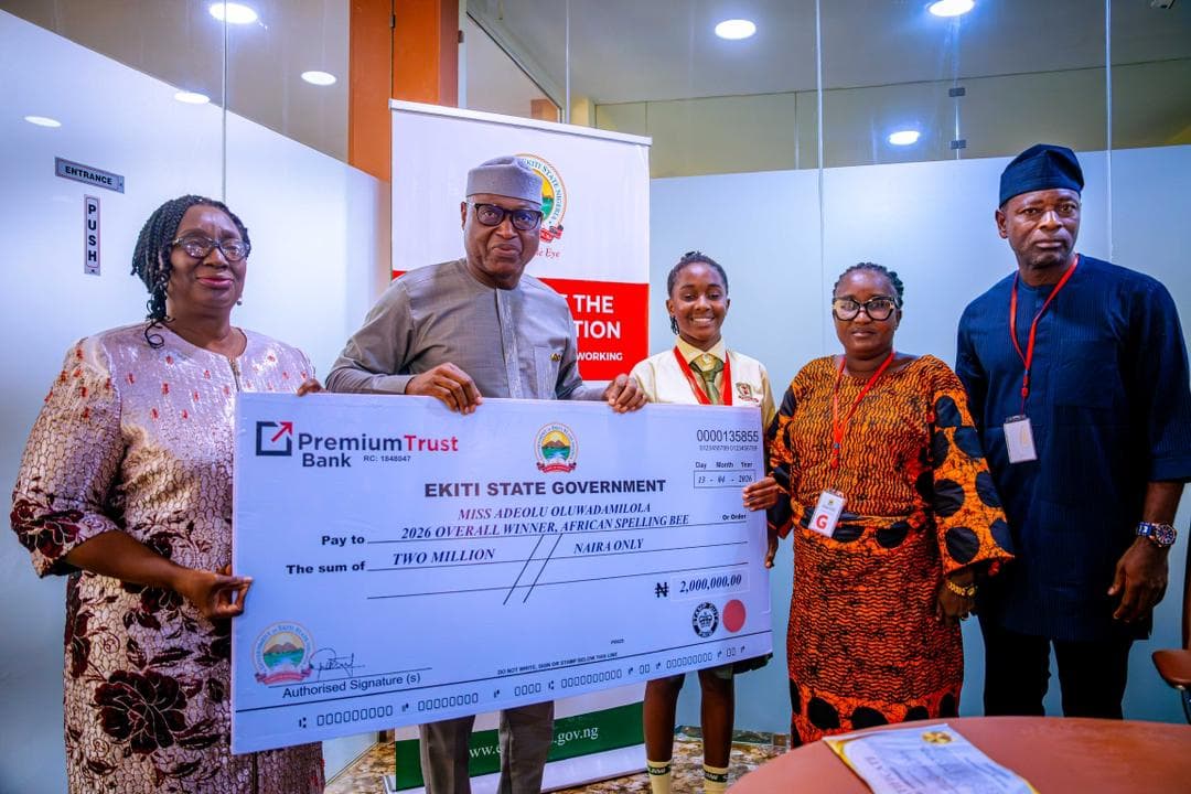Oyebanji rewards Ekiti Spelling Bee champion with N8m, offers sponsorship to world finals in China